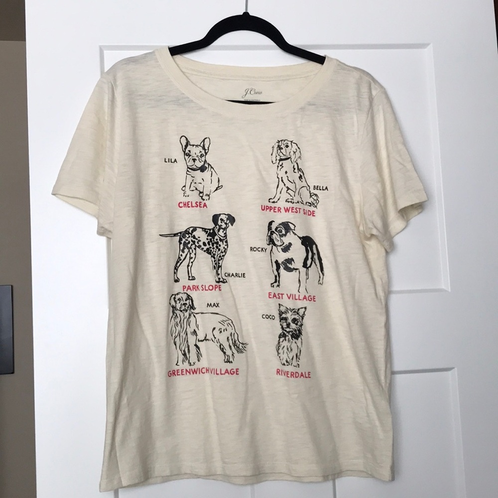 NWT- J. CREW NYC Dogs Cotton Slub T-Shirt